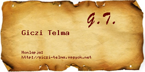 Giczi Telma névjegykártya